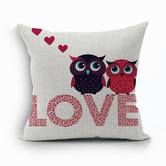 Yazilind owl&letter pattern decorative pillowcase room sofa home 45*45CM/17.55*17.55 inch