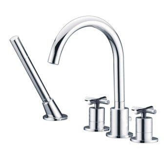 Bathtub mixer Cu all four cold water kit owan split tub skirt cylinder edge-leading high-throw to rotate extra-large water out of stride shower suite cross grip handle 316A 316B, word - intl