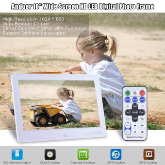 Andoer 10\" Wide Screen HD LED Digital Picture Frame Digital Album High Resolution 1280*600 Electronic Photo Frame with Remote Control Multiple Functions Including LED Clock Calendar MP3 MP4 Movie Player Support Multiple Languages Outdoorfree - intl