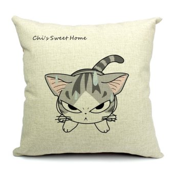Cartoon Style Lovely Cat Chi's Sweet Home Angry Cat Chi's Throw Pillow Case Decor Cushion Covers Square 18*18 Inch