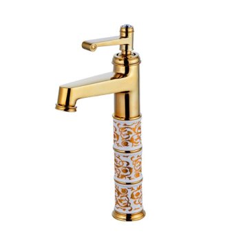 Basin-wide faucet copper hot and cold pull square head telescopic mixer 066 high single low pin mixer, a single high-pin mixer + WATER + drain pipe - intl