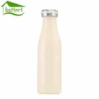 BAFFECT 500ML Portable Sport Water Bottles 12-24 Hours Stainless Steel Insulation Cup(Beige) - intl