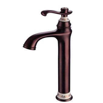 Continental antique brass taps on basin of hot and cold- Single Hole white metal plated pattern Phnom Penh Rose Gold Bronze F366_RB, brown white silver F366_CP - intl