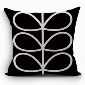 Yazilind sample leaves pattern decorative balck pillowcase room sofa home 45*45CM/17.55*17.55 inch