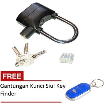 Kinbar Gembok Alarm Super Kuat - Original - Ring Panjang + Gratis Gantungan Kunci Siul Key Finder