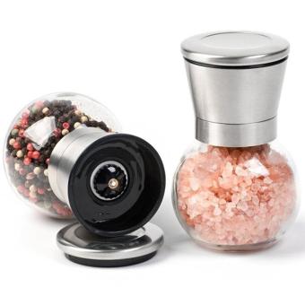 Harga 1PCS Stainless Steel Glass Pepper Mill Standard Spice Salt Pepper Grinder Kitchen Accessories Cooking Tools