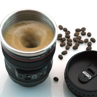 Stainless Steel Lens Cup Coffee Cups(Black) - Intl