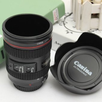 Camera Lens Stainless Steel Cup 24-105 Coffee Tea Travel Mug Thermos & Lens Lid - intl
