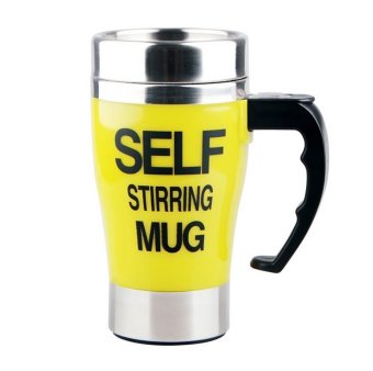 Comfkey Coffee Mug - Self Stirring, Electric Stainless Steel Automatic Self Mixing Cup - Cute & Funny, Best for Morning, Travelling, Men and Women (Yellow) - intl