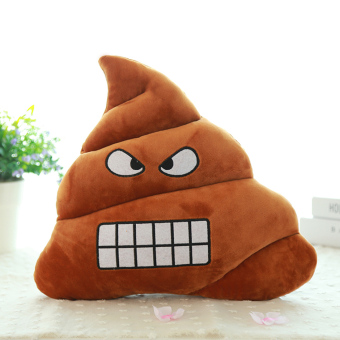 360DSC Cute Cartoon Creative QQ Expression Emoji Emoticon Poop Poo Face Cushion Pillow Throw Pillow Stuffed Plush Soft Toy - Grin (Intl)