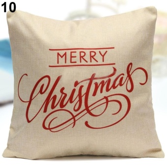 Broadfashion Christmas Linen Cushion Cover Throw Pillow Case Pillowcase Home Festival Decor #16 Merry Christmas - intl