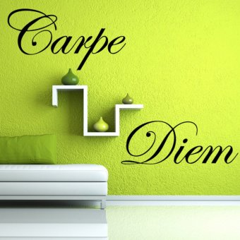 360WISH ZooYoo Carpe Diem\" English Quote Small Size Living Room Removable Wall Sticker Wall Decals Decors Mural 15*60cm\" (EXPORT)