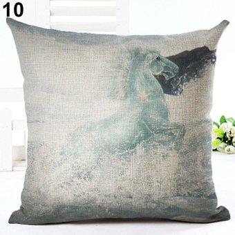 Broadfashion 18 inch Watercolor Horse Sofa Cushion Cover Fashion Pillow Case Home Car Decor 10. Horse Angel - intl