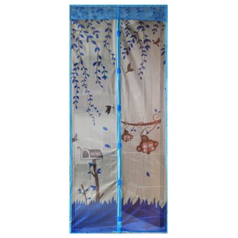 Cocotina Home Door Insect Net Magnetic Closure Screen Bug Mosquito Fly Insect Mesh Guard Curtain 100 cm x 210 cm (Blue)