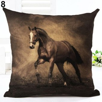 Broadfashion 18 inch Watercolor Horse Sofa Cushion Cover Fashion Pillow Case Home Car Decor 8. Horse - intl