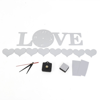 OEM Mirror Effect LOVE Type Wall Sticker with a Clock