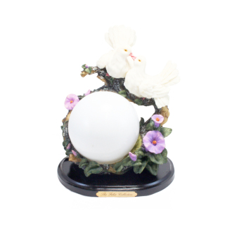 OHOME Decor 3D Two Doves + Lampu Bulat Patung Keramik Pajangan Catholic Ide Hadiah - EV-SPL2207