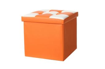 Jlove PVC Leather Bench Seat Storage Chair Multifunction Storage Box Seat Home Sundries Organizer Orange ( 31*31*31cm ) - intl