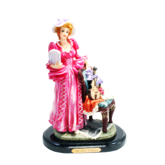 OHOME Decor 3D Vintage Classy Lady in Pink Patung Keramik Pajangan Ide Hadiah - EV-SP2027