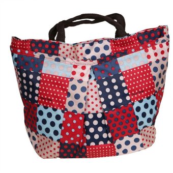 JNTworld Ladies Lunch Bag Fashion Canvas Zipper Printed Lunch Box Carry Handbag (Red)