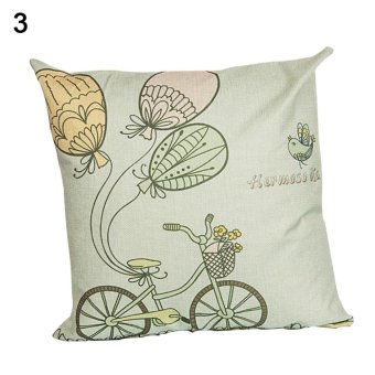 Broadfashion Cartoon Bike Pattern Pillow Case Home Decor Bed Sofa Chair Throw Pillow Cover (#3) - intl