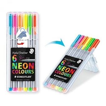 Triplus coloring pens Neon ballpoint pens, 0.3 mm, metal Clad, 6 point / PK, various colors