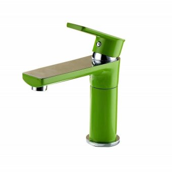 All copper hot and cold basin faucet single hole green under basin art mixer - intl