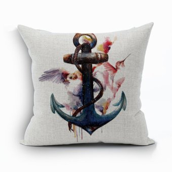 Yazilind Anchor pattern decorative Multicolor pillowcase room sofa home 45*45CM/17.55*17.55 inch