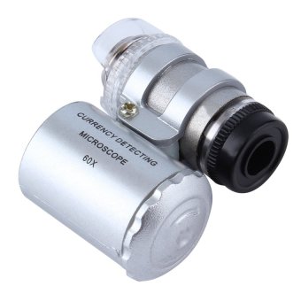 Eigia 60x Mini Digital Mikroskop Batu Cincin Akik Pembesar Lampu LED - Silver