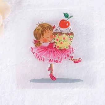 High Quality Store New Beautiful Pink Girl Pattern DIY Transparent Rubber Stamp Seal DIY Craft Scrapbooking Decoration