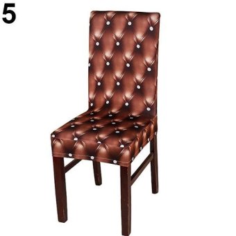 Broadfashion Elasticity Chair Cover Dining Room Wedding Folding Party Banquet Short Slipcover (Coffee) - intl
