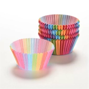 100 pcs Rainbow color cupcake liner baking cup cupcake paper muffincases Cake box Cup tray cake mold decorating tools