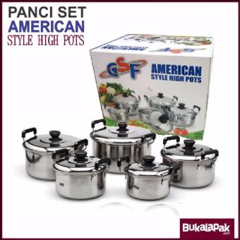American Pots Panci Set Steinless 5 Pcs