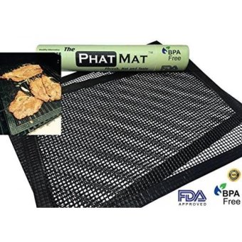 The PhatMat Grill Mat (2) - Non-stick Grill and BBQ Mesh - Grills, Smokers, Eggs - Food Doesnt Fall Through Grates - Yes to Mesh! - intl