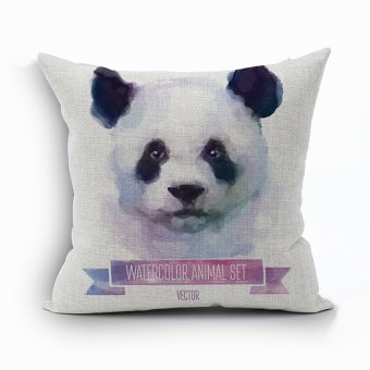 Yazilind panda&letter pattern decorative pillowcase room sofa home 45*45CM/17.55*17.55 inch