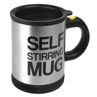 Risurfingstore Mug Pengaduk Kopi Otomatis / Self Stirring Mug - Hitam