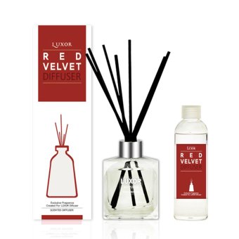 Luxor Aroma Reed Diffuser Red Velvet 200ml Bottle + 200ml Refill + 5 Reed Sticks