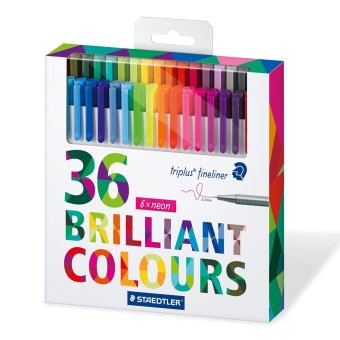 Staedtler Color Pen Set/ Set of 36 Assorted Colors (Triplus Fineliner Pens)