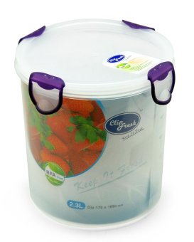 Clip Fresh Kotak Plastik Bulat 2.3L - Transparan