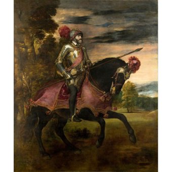 Jiekley Fine Art - Lukisan Equestrian Portrait of Charles V Karya Titian - 1548