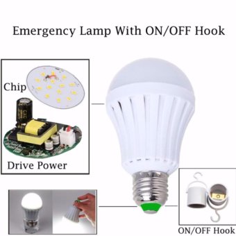 LED Bohlam Lampu Emergency 5 Watt Plus On/Off Hook - Putih