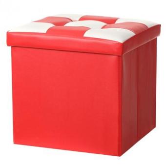 JLove Colorful Checked Storage Box Multipurpose Storage Chair (Red M) - Intl