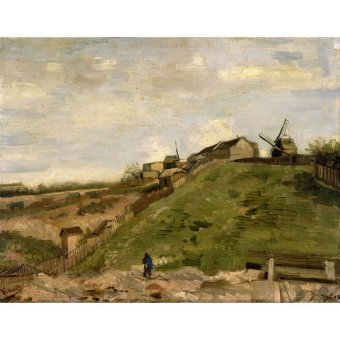 Jiekley Fine Art - Lukisan The hill of Montmartre with stone quarry 1 Karya Vincent van Gogh - 1886