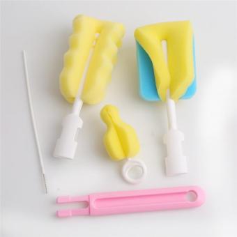 Ai Home Set 4 sikat botol bayi 360 derajat Cleaning pencucian alat (berwarna merah muda) - International