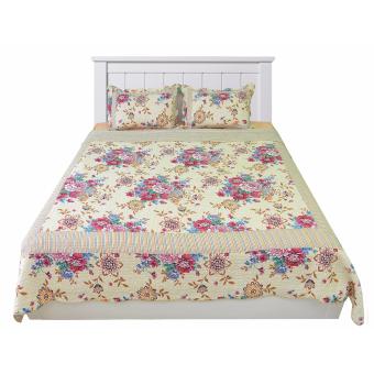 Vintage Story Bedcover Set Dan Sprei 100% Cotton Semi Patchwork Kuning (BCSE)