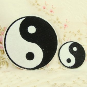 Chinese Feng Shui Ying / Yin Yang Iron-on Embroidered Patch Tai Chi Taoism 7.5cm - intl
