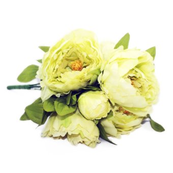 OHOME Bunga Mawar Piony Artificial Dekorasi Interior Eksterior Ruangan - An-B000247H-Bunga-4 - Hijau
