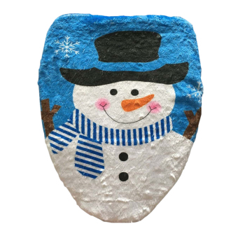 MagiDeal Snowman Christmas Closestool Cover Home Xmas Decor 1 - intl