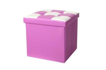 Jlove PVC Leather Bench Seat Storage Chair Multifunction Storage Box Seat Home Sundries Organizer Purple - intl