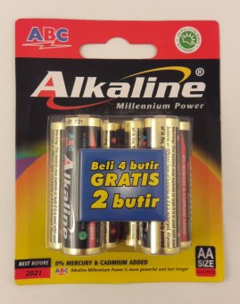 Alkaline Baterai ABC AA Paket 1 Hanger @6baterai